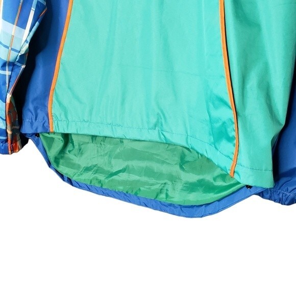 Encrypted Mens Loyalty Plaid Gingham Hoodie Marine Winf Btraker Jacket Size-L - Picture 3 of 14